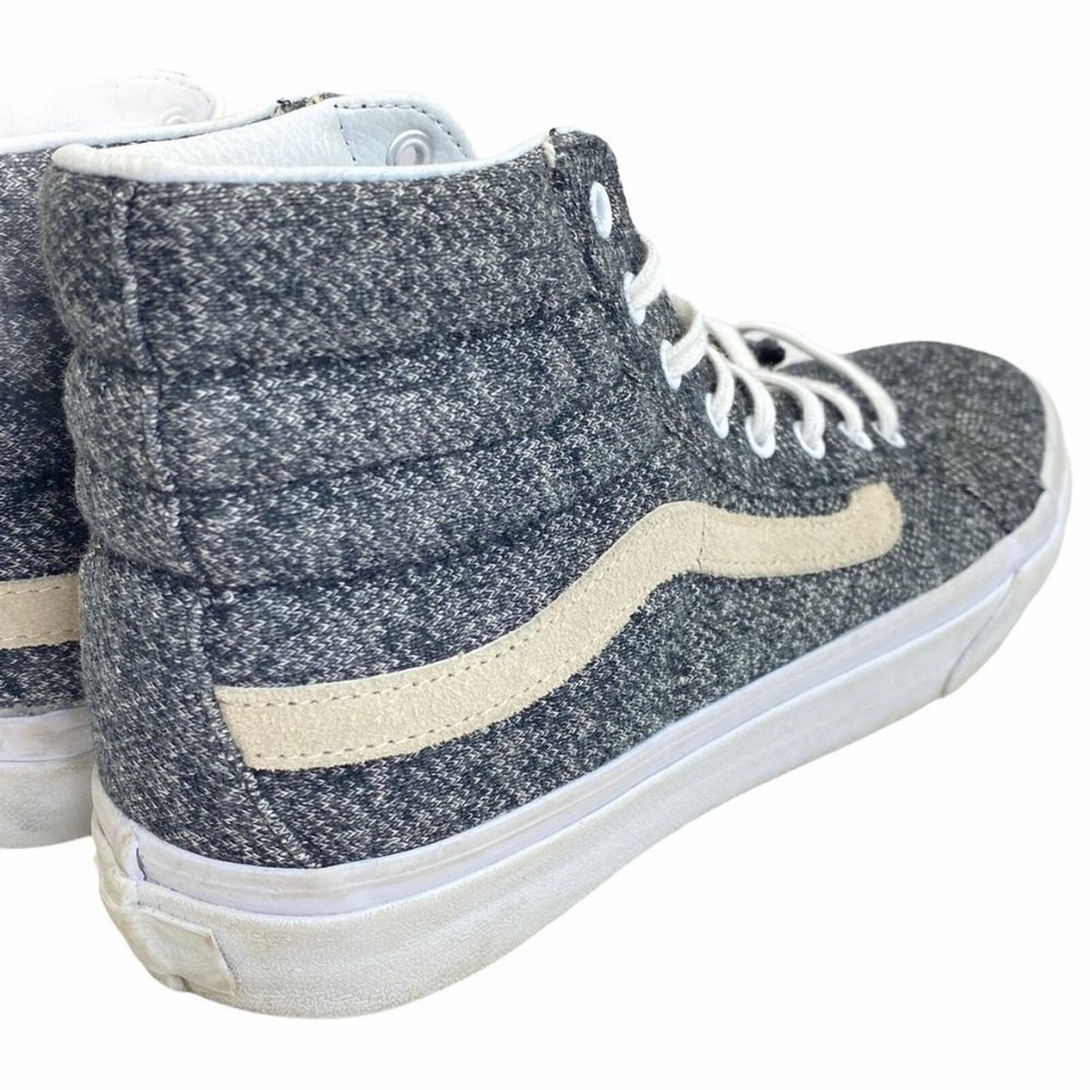 Vans Sk8-Hi Sneakers Grey Mens 7 Womens 8.5 Jersey Knit High Top‎ Skate Shoes - Picture 6 of 8